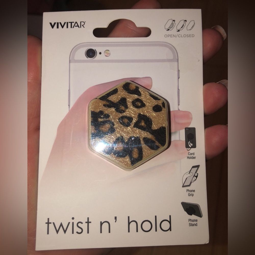 Vivitar Leopard twist n’ hold Phone Grip & Stand NEW